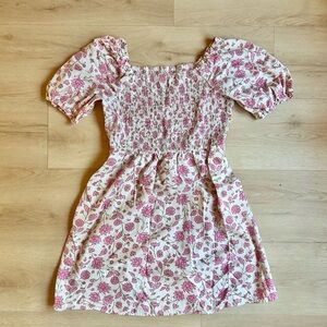 Universal Thread Pink Floral Smocked Dress 100% cotton Size Small